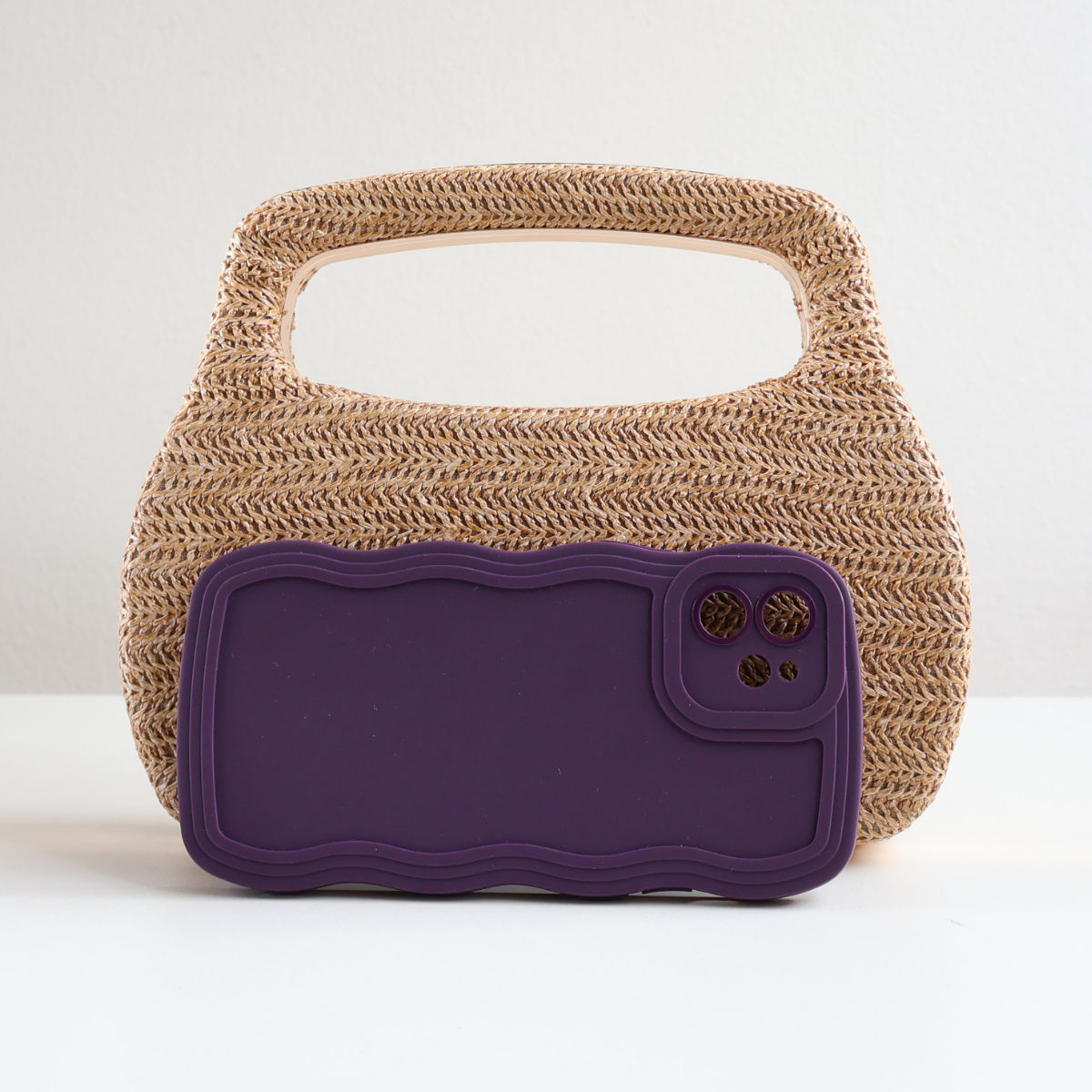 Bolsa de Mão Clutch Festa Palha Bege