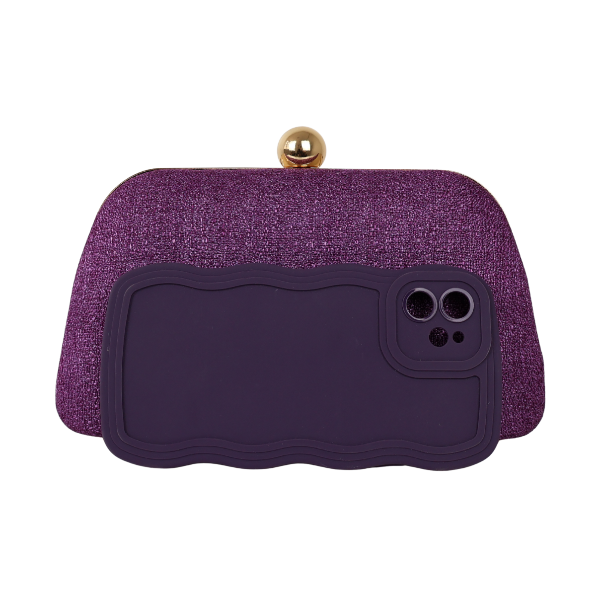Bolsa de Festa Clutch Tecido Roxa