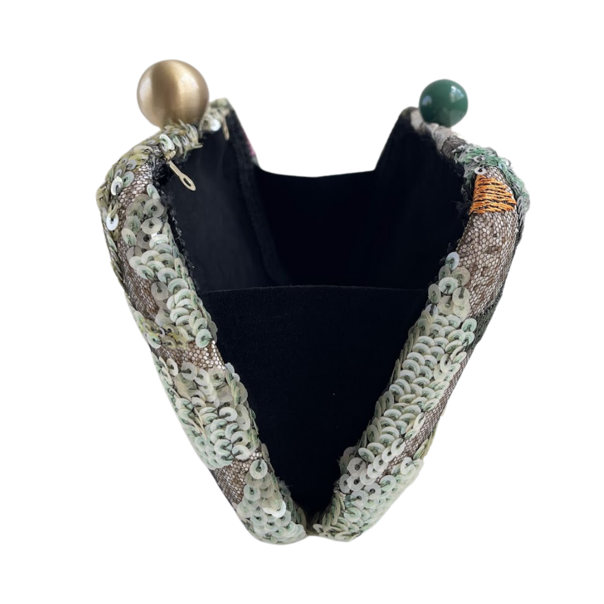 Bolsa Clutch Festa Bordada Flores Verde