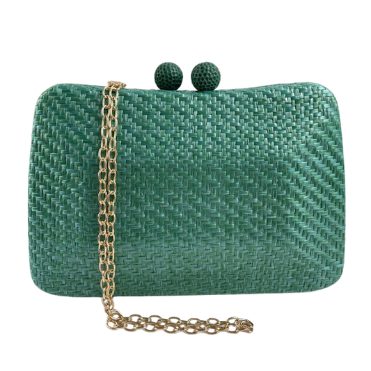 Bolsa Clutch Festa Palha Verde
