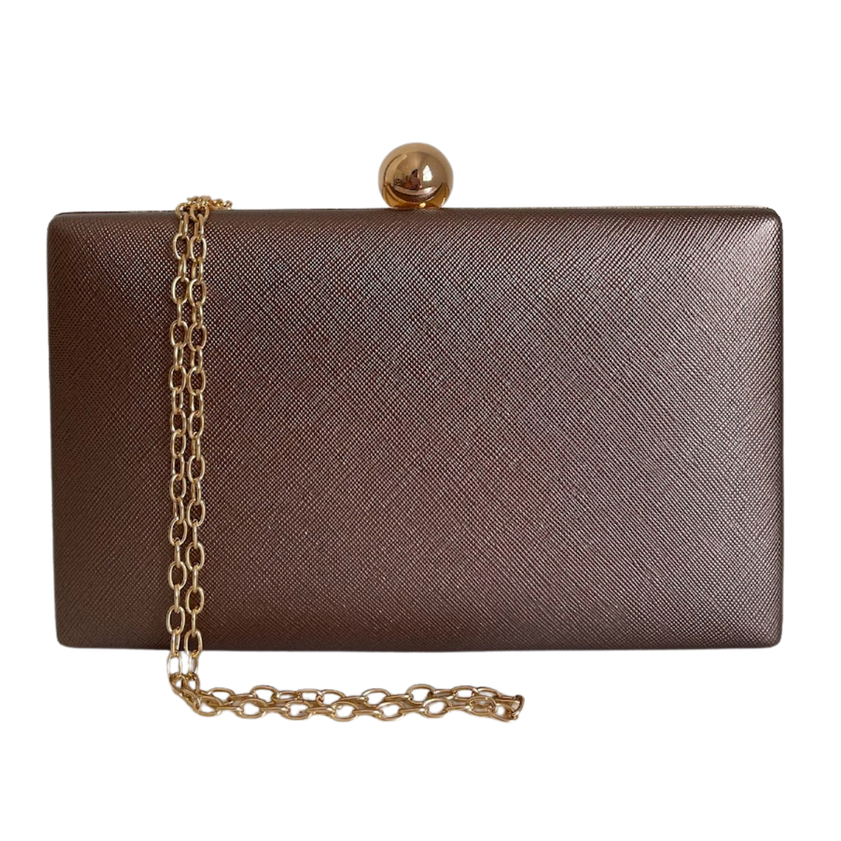 Bolsa de Festa Clutch Vinil Bronze Café - ReUse