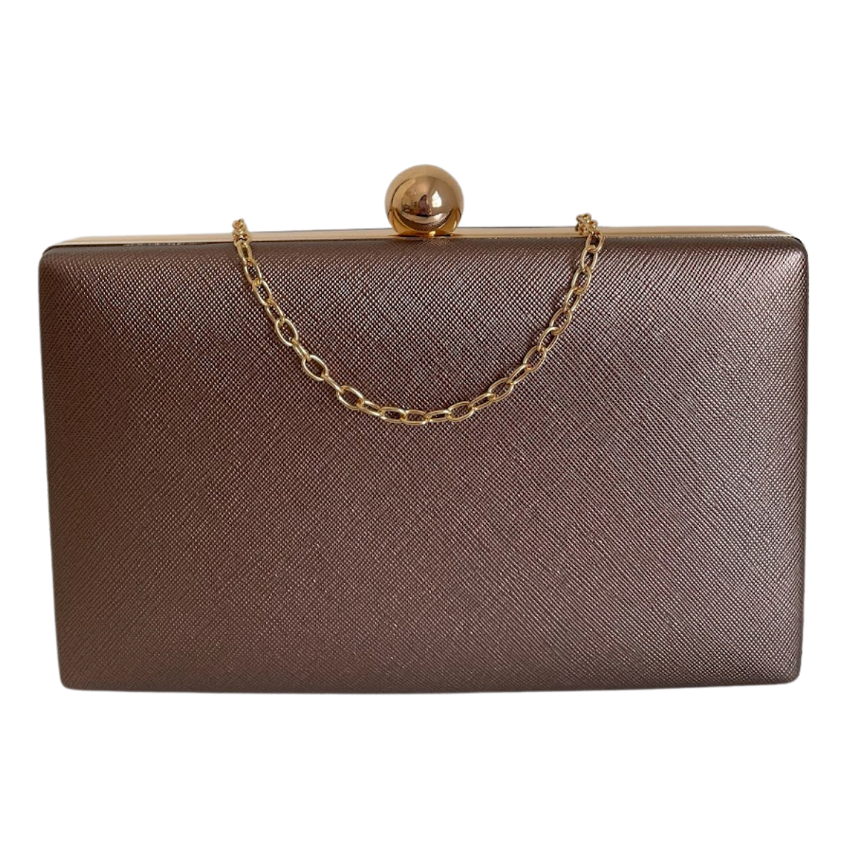 Bolsa de Festa Clutch Vinil Bronze Café - ReUse