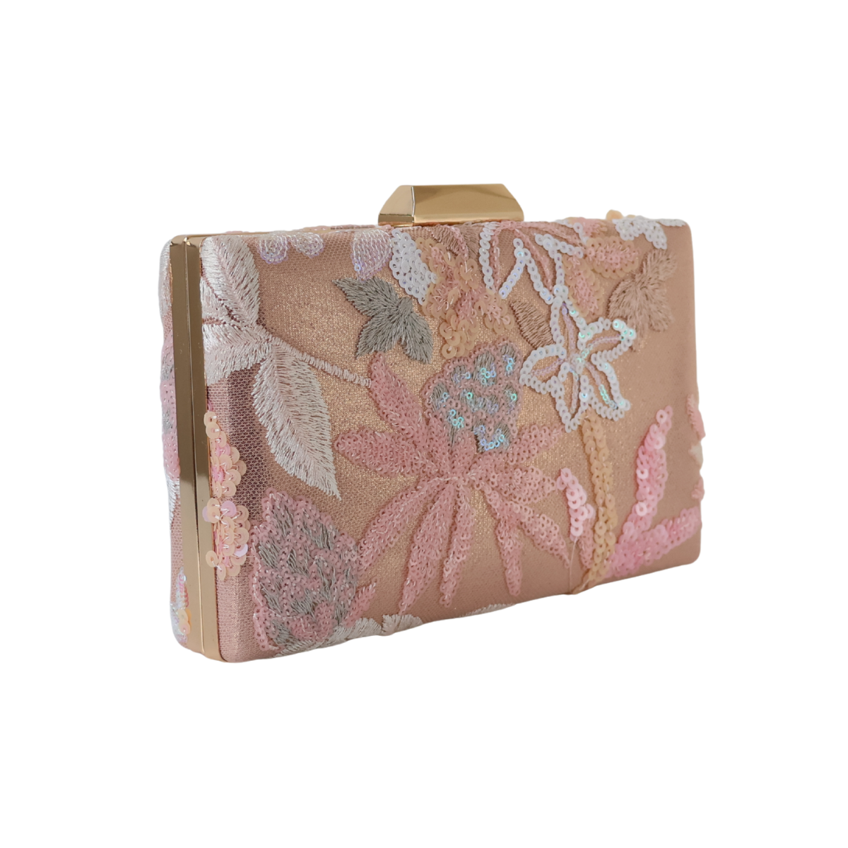 Bolsa Clutch Festa Bordada Flores Rosa
