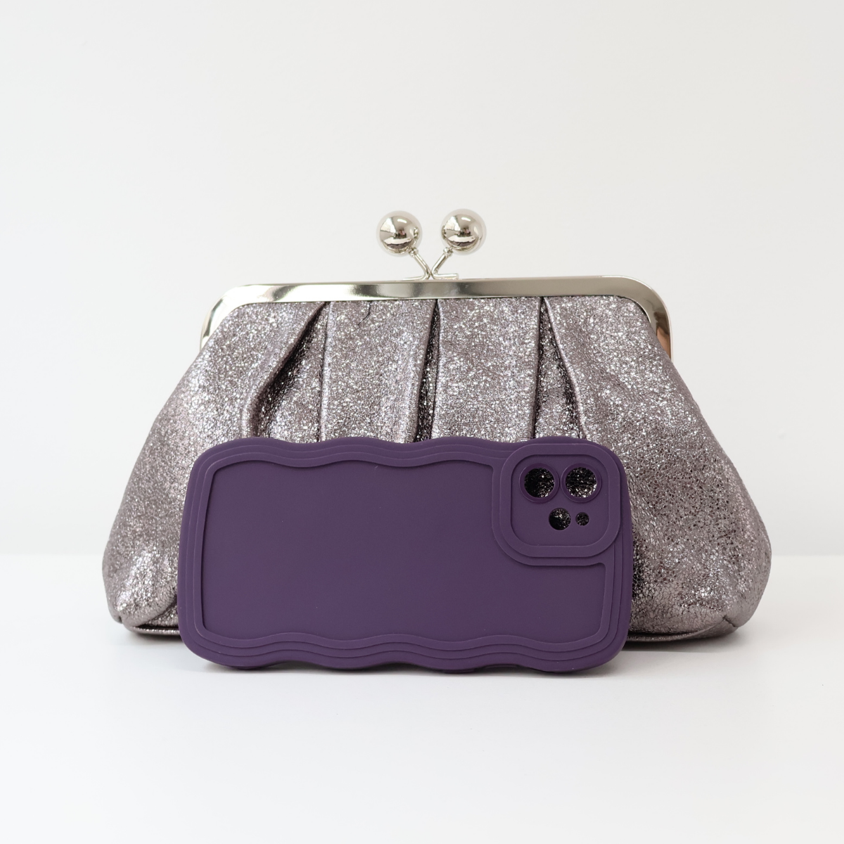 Bolsa Pouch Festa Clutch Prata Envelhecido