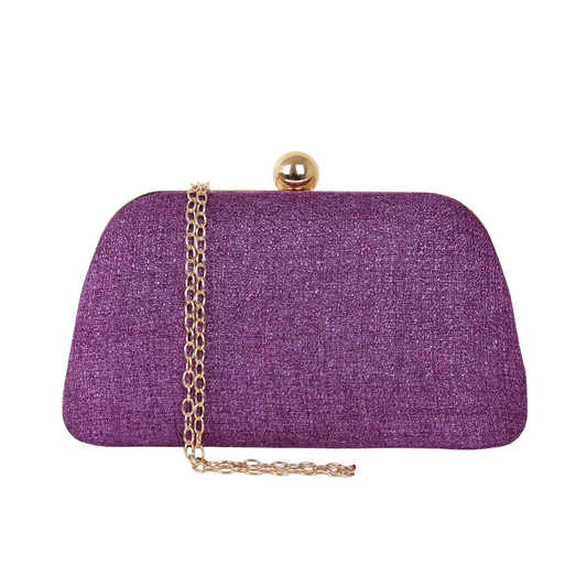 Bolsa de Festa Clutch Tecido Roxa