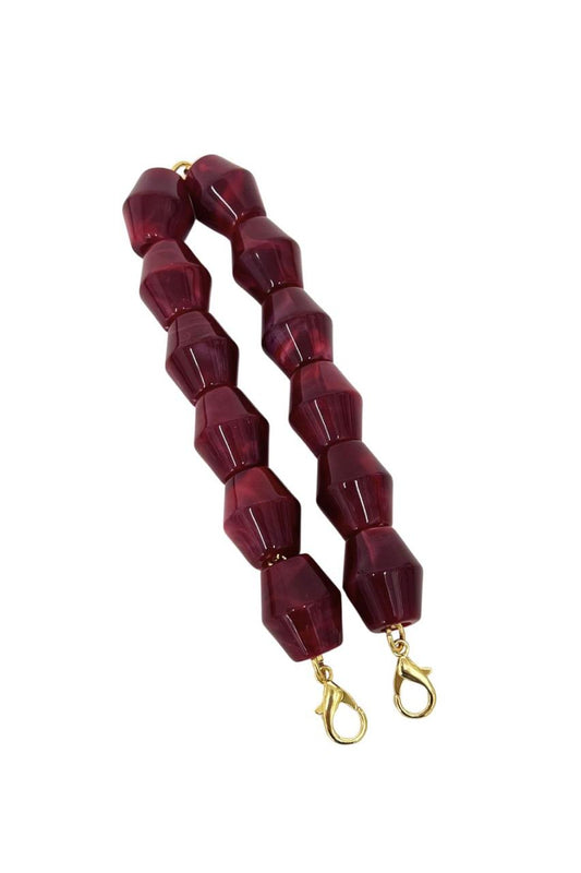 Alça de Mão - Perolada Marsala - Metal Dourado