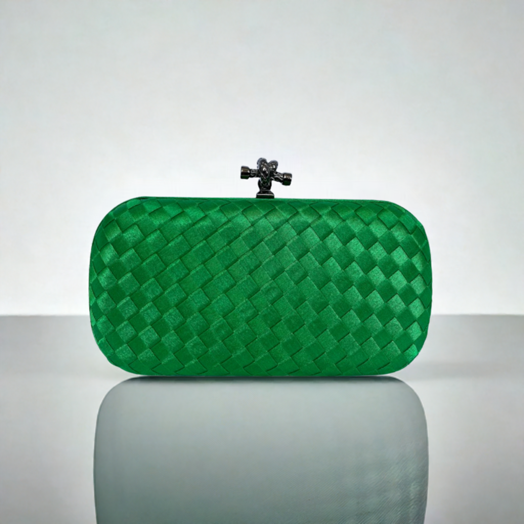 Clutch Tressê Cetim Inspired Pequena Verde