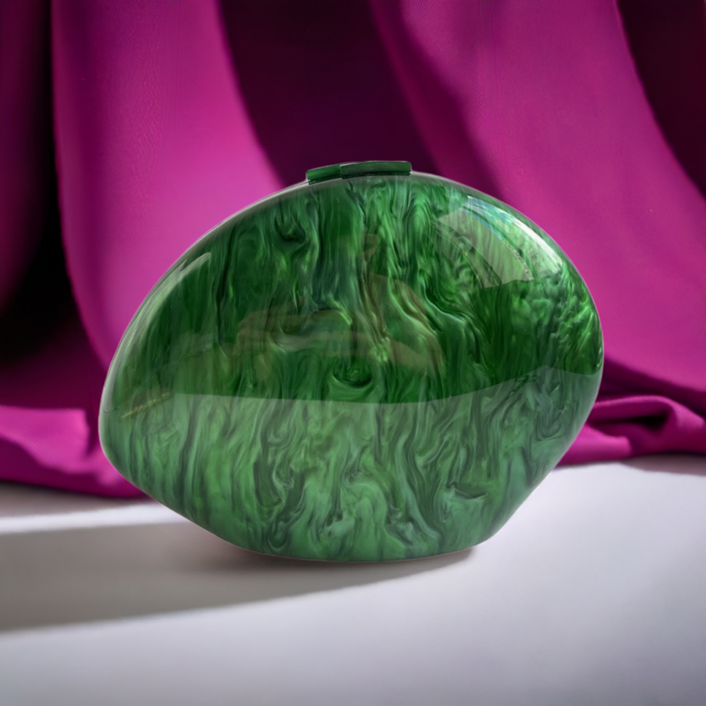 Bolsa Clutch Festa Acrílico Oval Verde