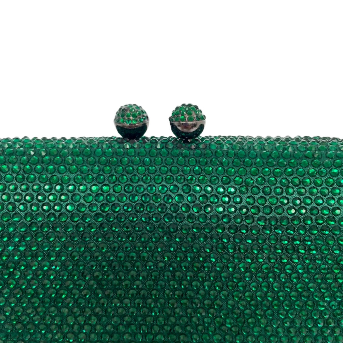 Bolsa de Festa Clutch Cristais Pedraria Verde