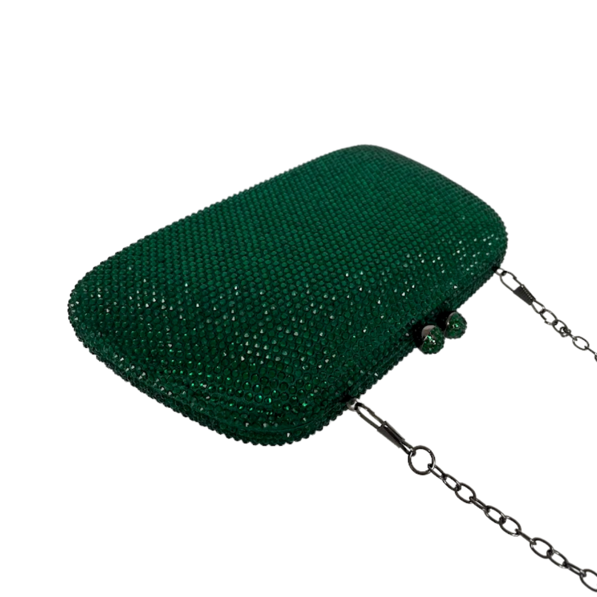 Bolsa de Festa Clutch Cristais Pedraria Verde