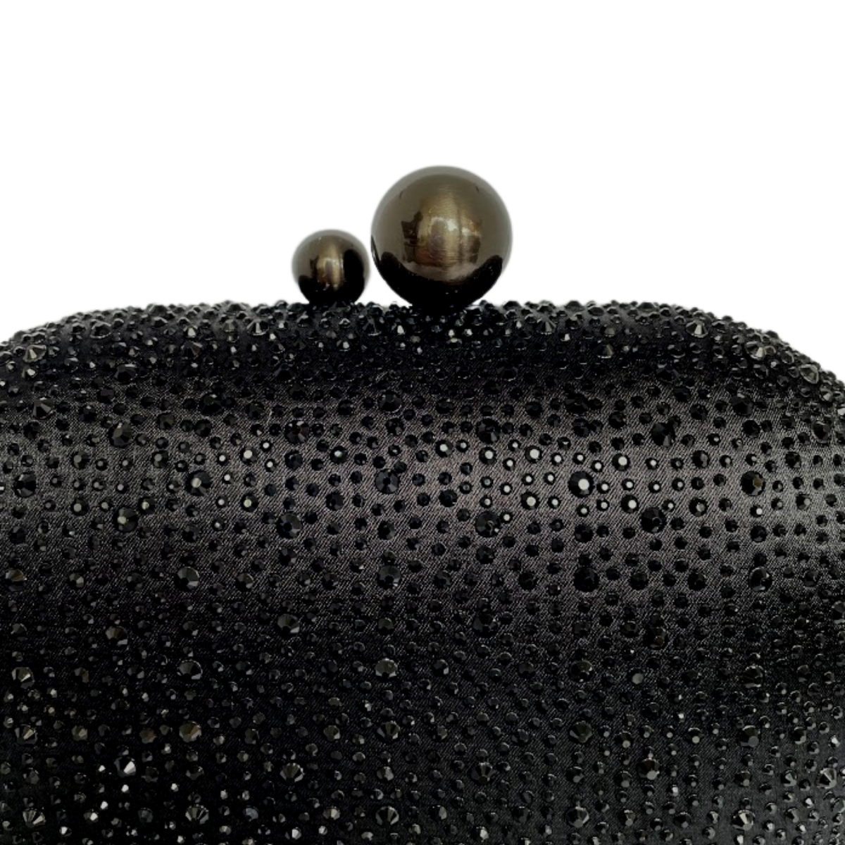 Bolsa de Festa Clutch Cristais Oval Preta