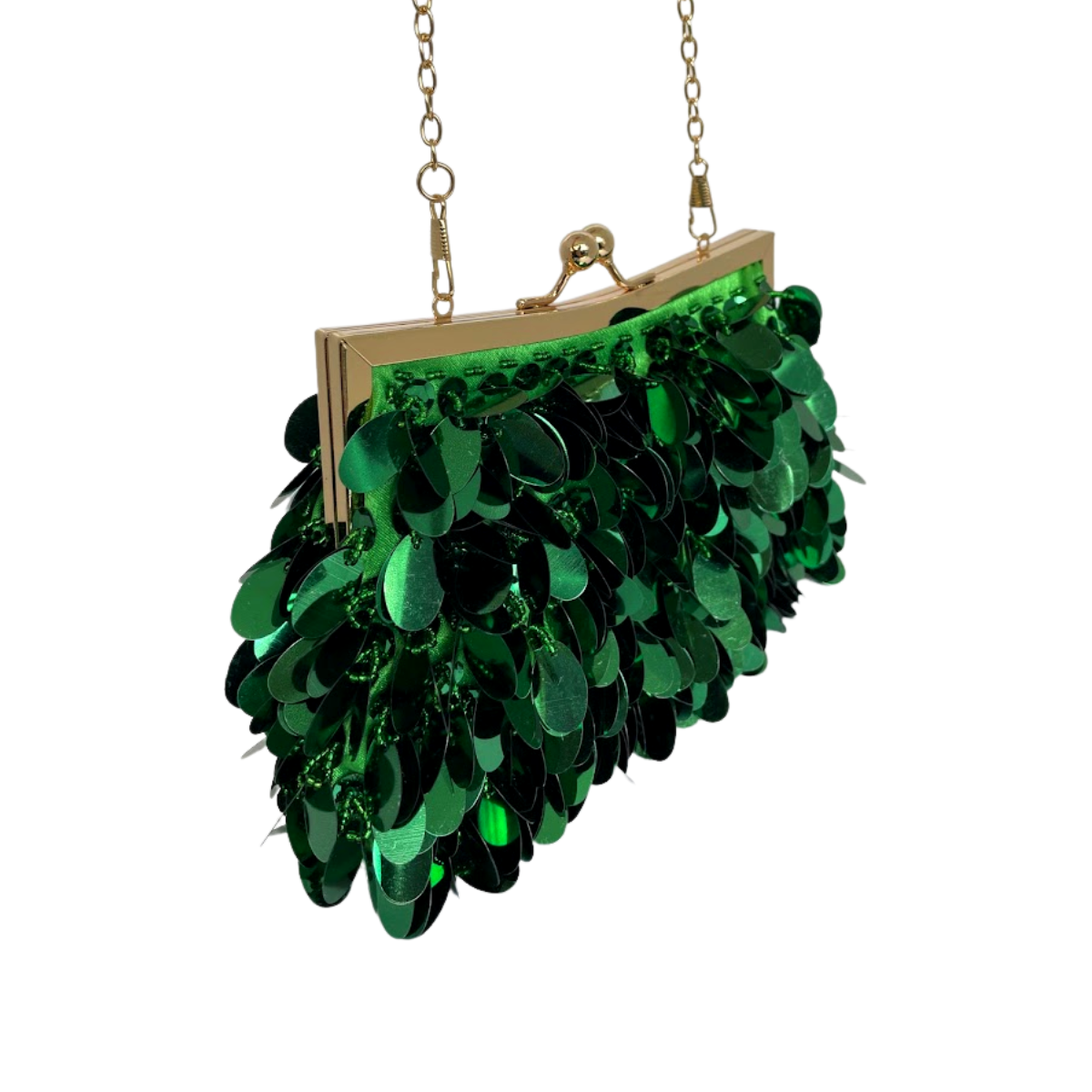 Bolsa de Festa Clutch Lantejoula Brilhante Verde