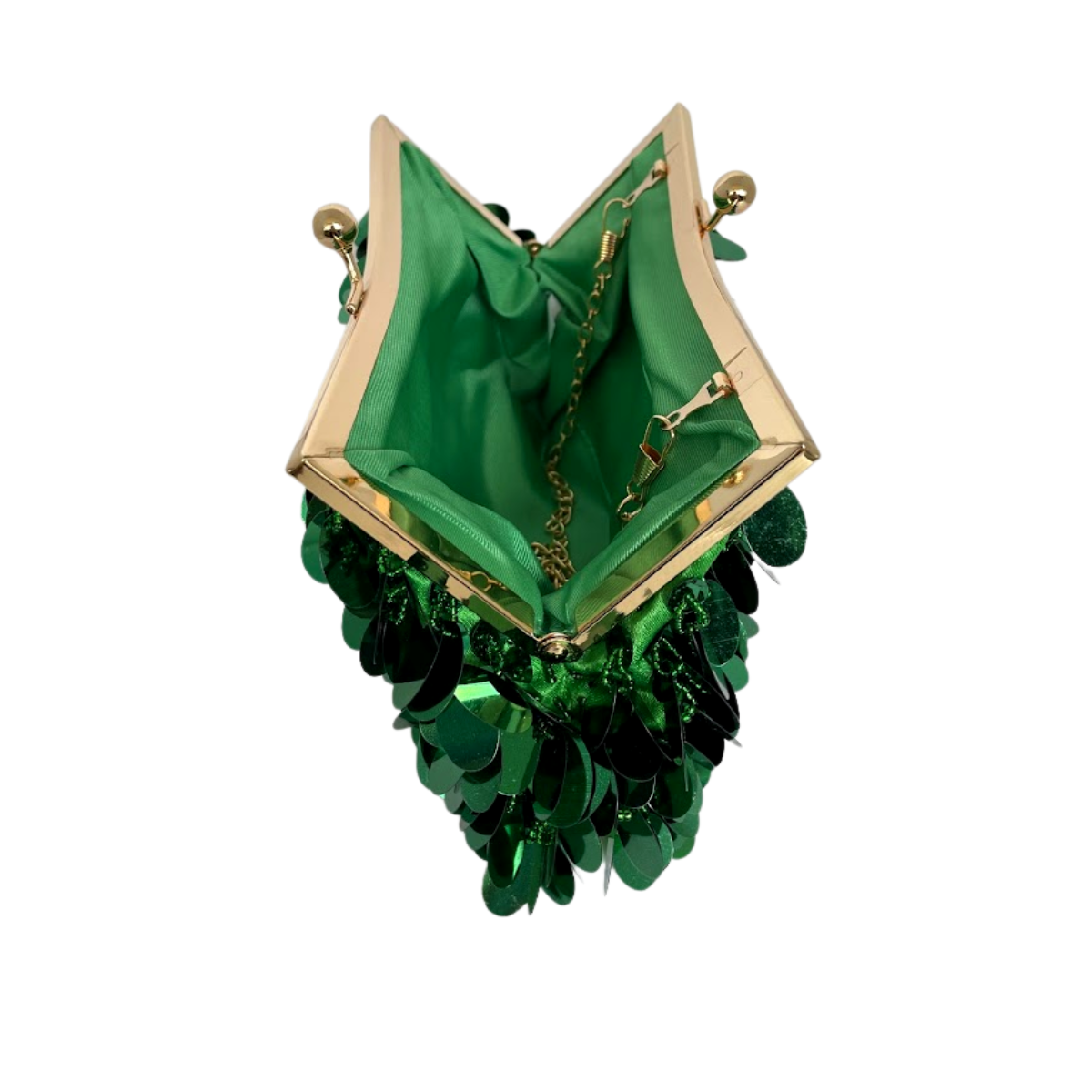 Bolsa de Festa Clutch Lantejoula Brilhante Verde