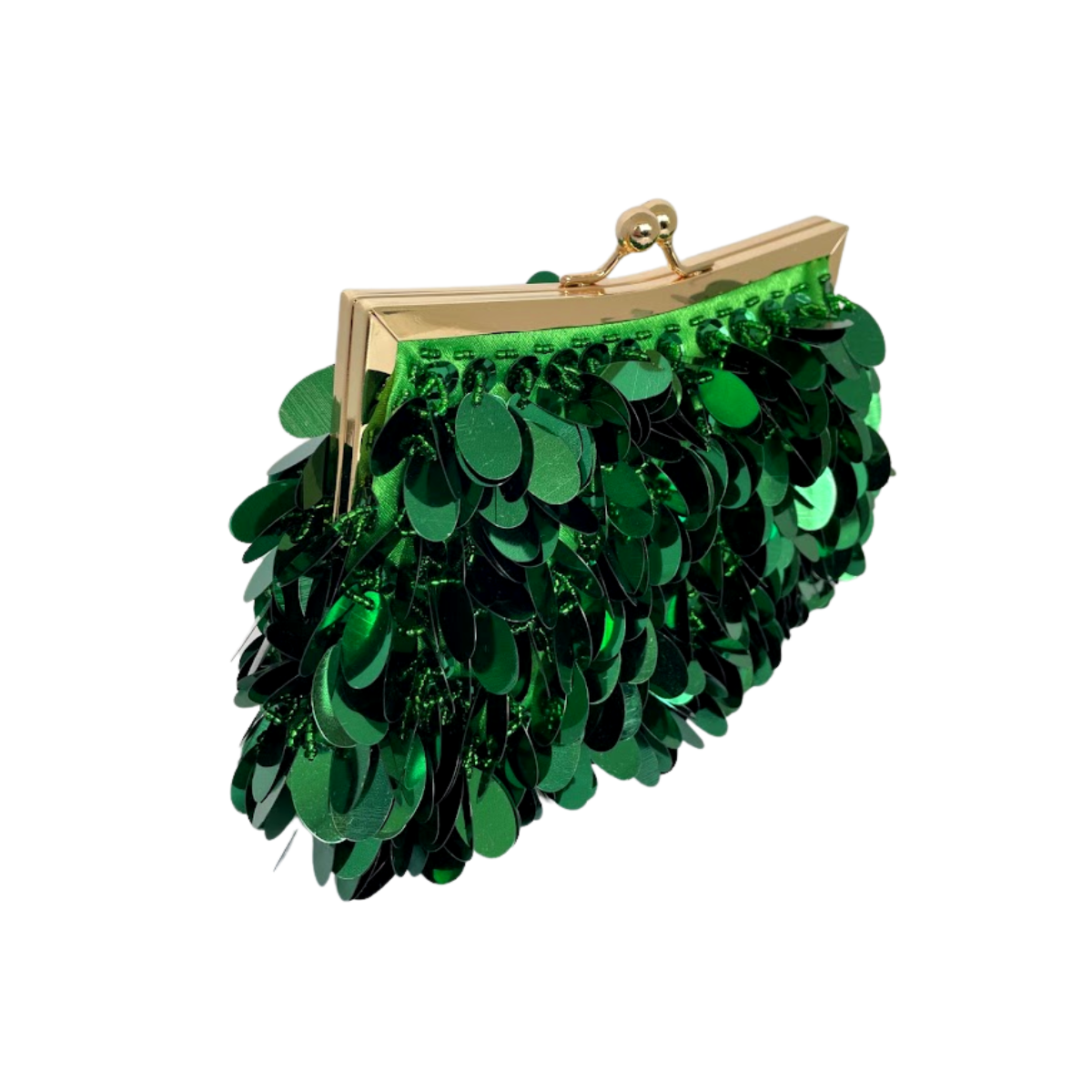 Bolsa de Festa Clutch Lantejoula Brilhante Verde
