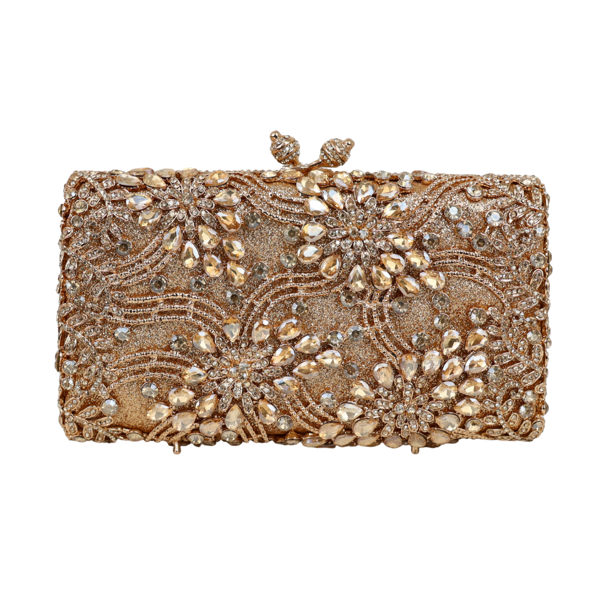 Bolsa Festa Clutch Pedraria Strass Dourada