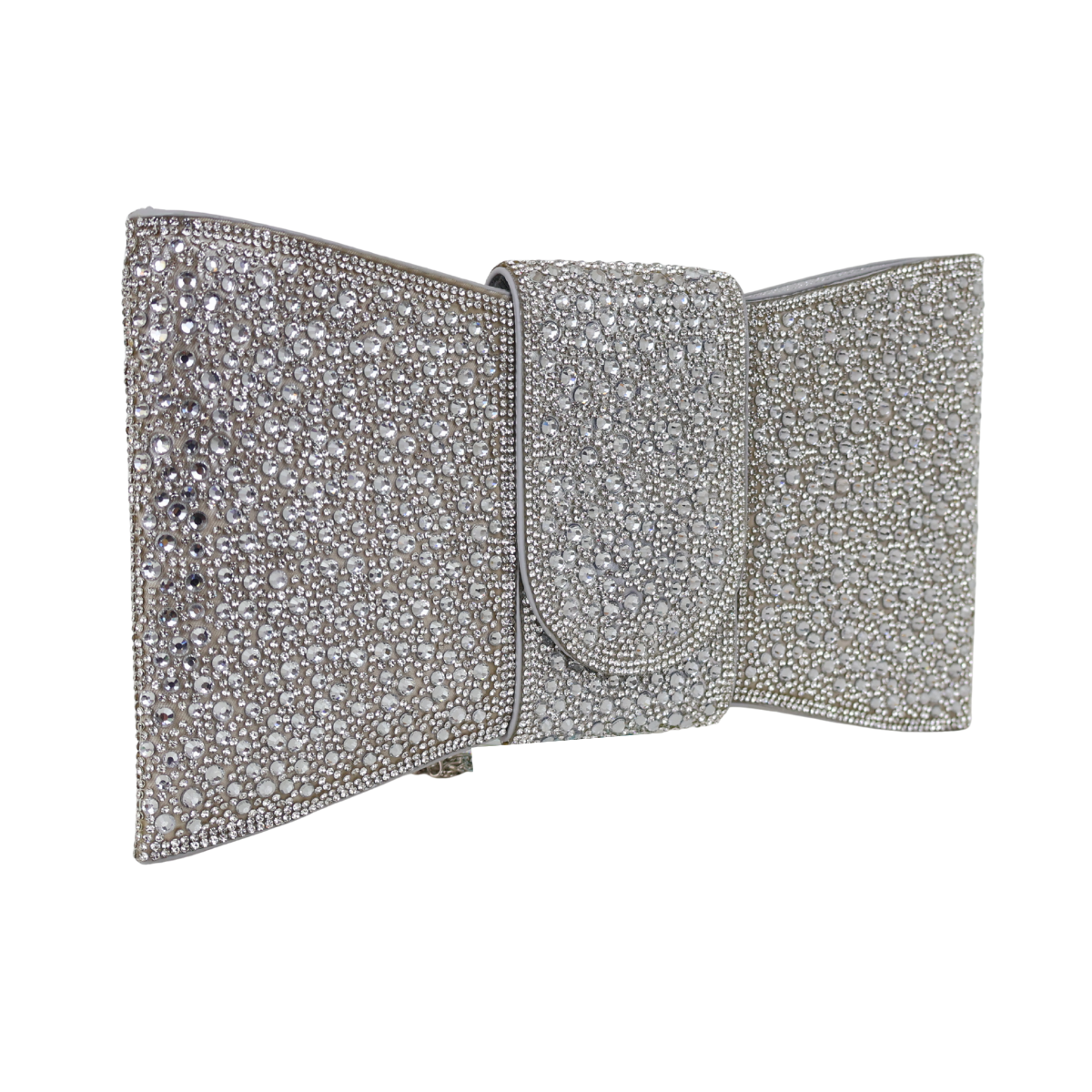 Bolsa Carteira de Festa Clutch Pedraria Prata