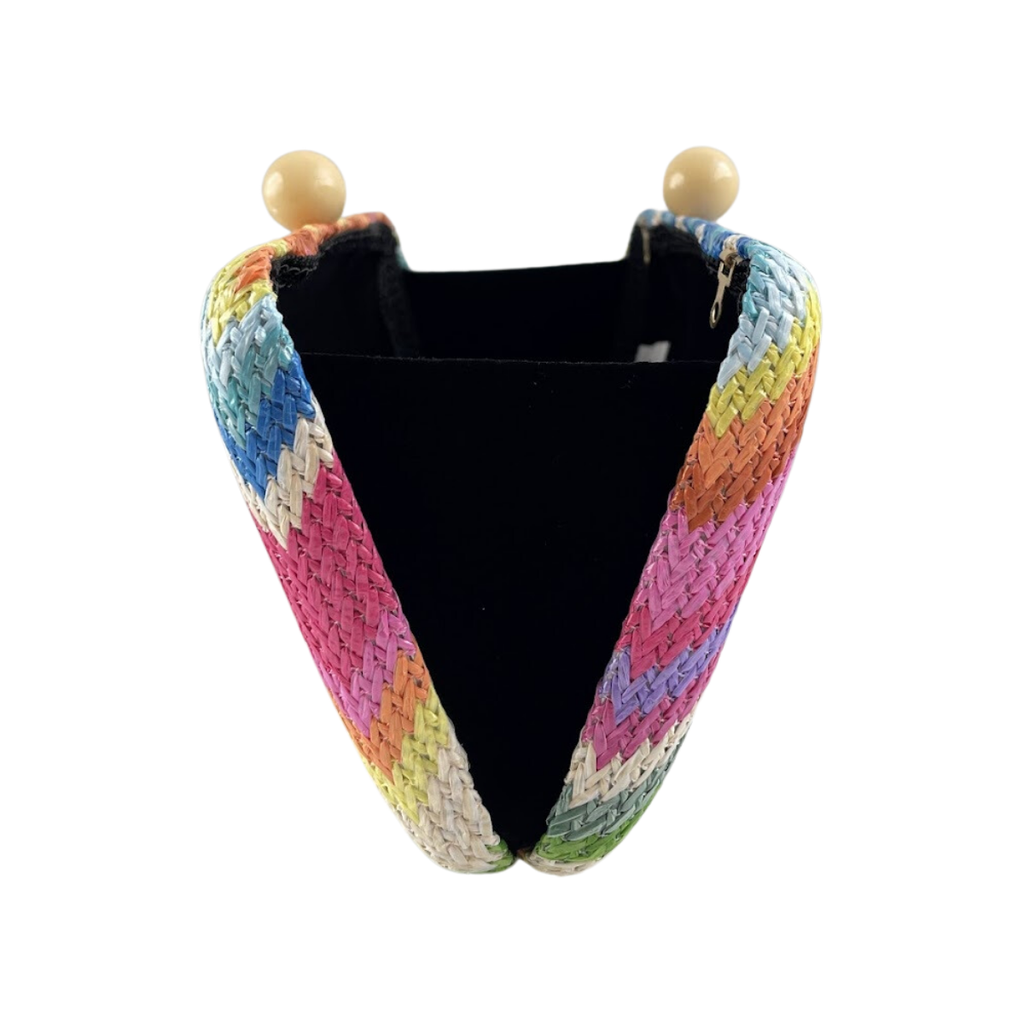 Bolsa de Festa Clutch Palha Colorida
