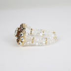 Bracelete Dourado e Cristal Translúcido