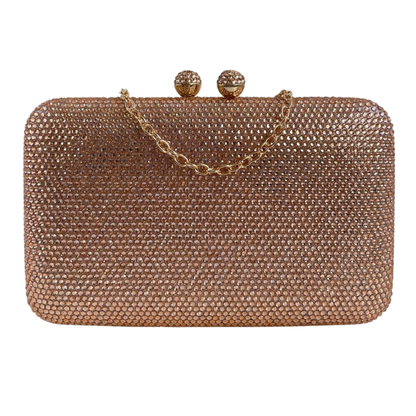 Bolsa Festa Clutch Pedraria Strass Rosê