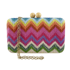Bolsa de Festa Clutch Palha Colorida