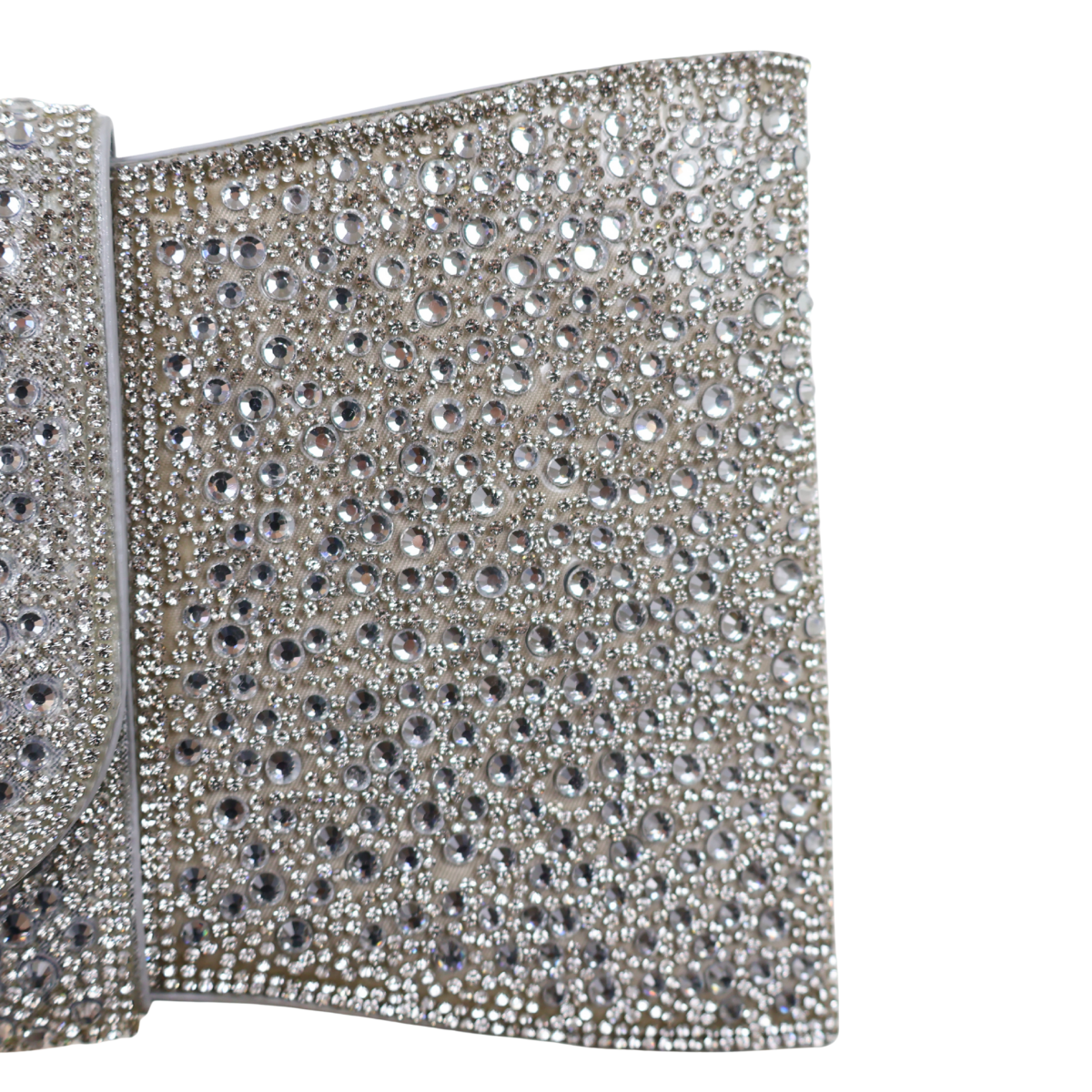 Bolsa Carteira de Festa Clutch Pedraria Prata
