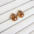 Brinco Dourado e Cristal Marrom - Semijoia