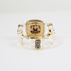 Bracelete Dourado e Cristal Translúcido