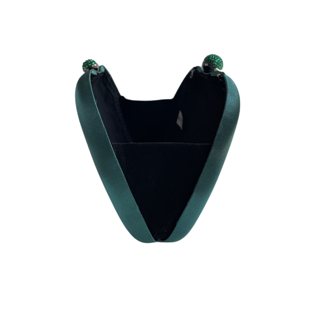 Bolsa Festa Clutch Tecido Acetinado Verde Esmeralda