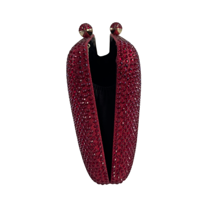 Bolsa Festa Clutch Pedraria Strass Marsala