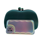 Bolsa Festa Clutch Tecido Acetinado Verde Esmeralda
