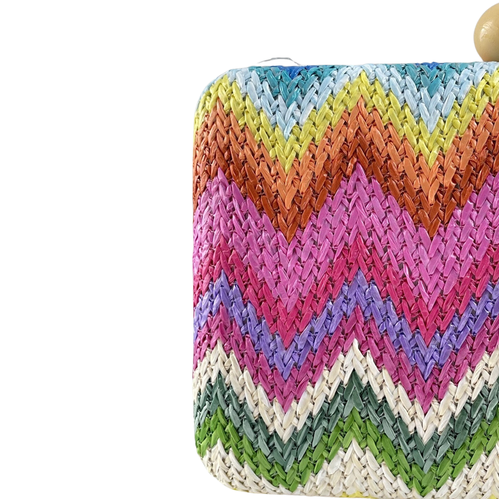 Bolsa de Festa Clutch Palha Colorida