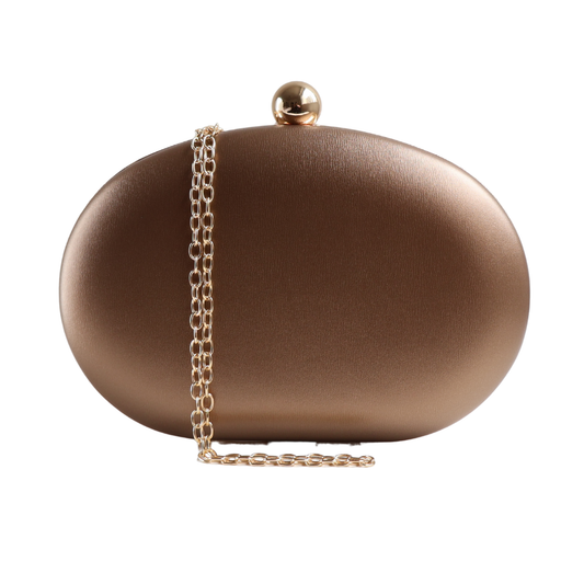 Bolsa Clutch Festa Oval Marrom Bronze