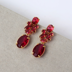 Brinco Dourado e Cristal Marsala - Semijoia