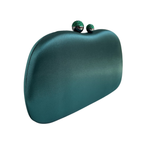 Bolsa Festa Clutch Tecido Acetinado Verde Esmeralda