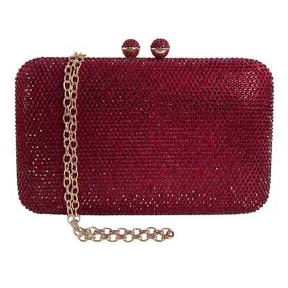 Bolsa Festa Clutch Pedraria Strass Marsala