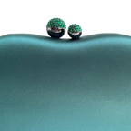 Bolsa Festa Clutch Tecido Acetinado Verde Esmeralda