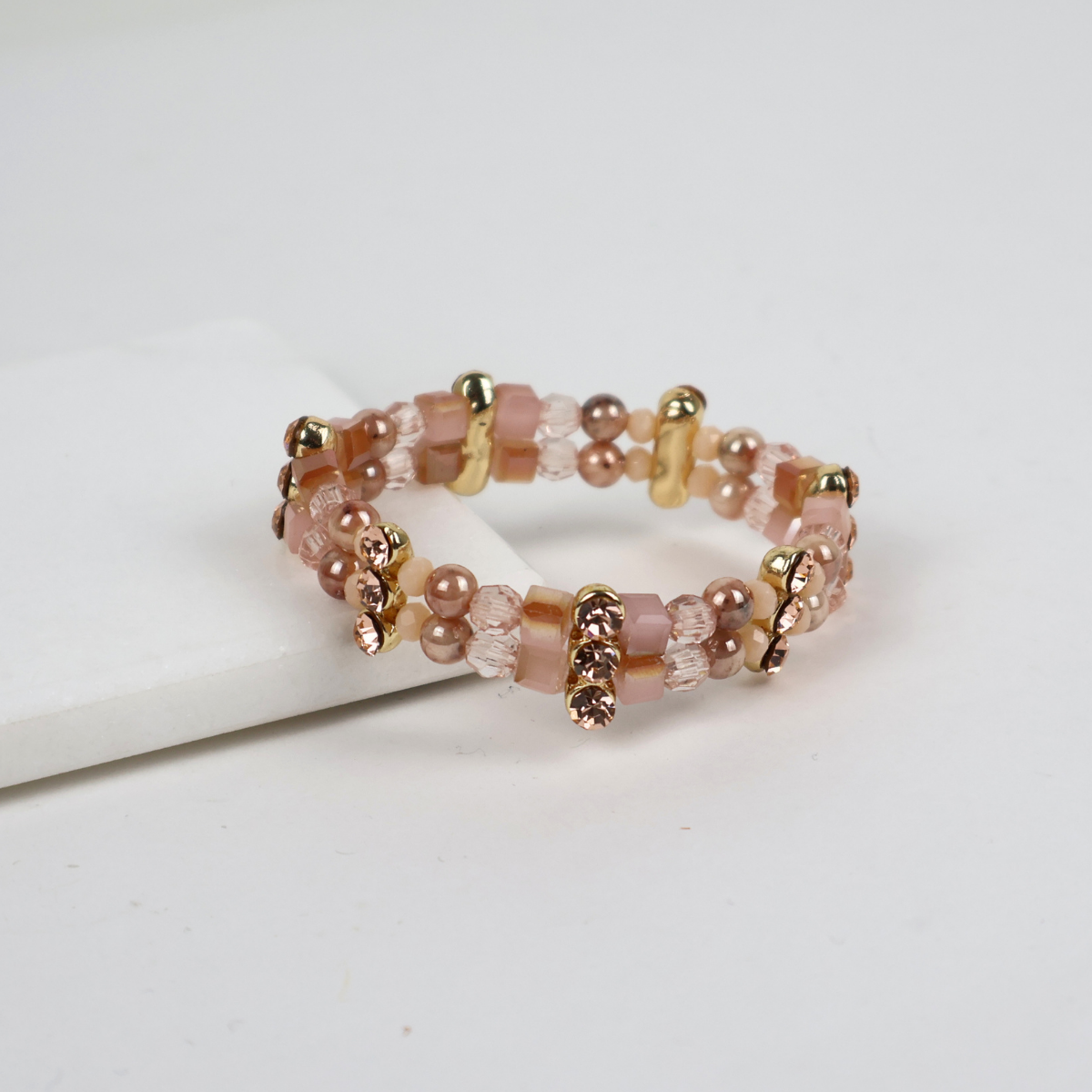 Bracelete Champagne e Rosê