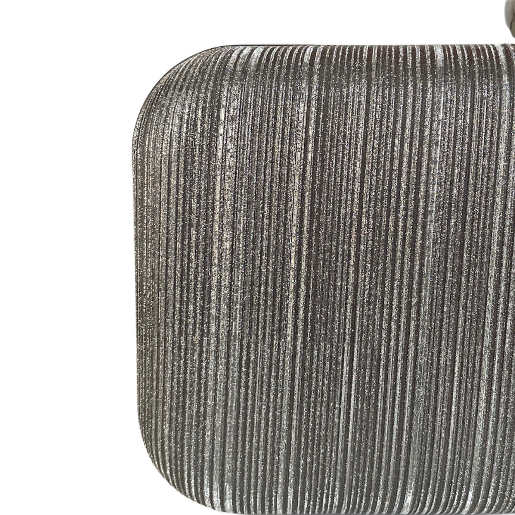 Bolsa Festa Clutch Tecido Brilho Prata Grafite - ReUse