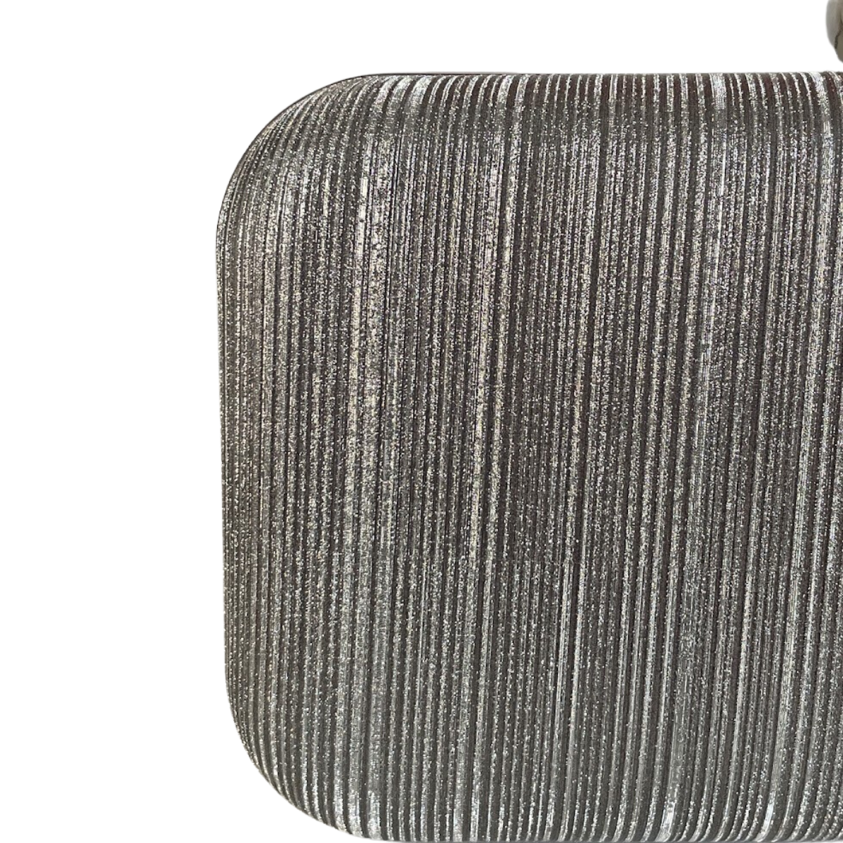 Bolsa Festa Clutch Tecido Brilho Prata Grafite - ReUse
