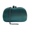 Bolsa Festa Clutch Tecido Acetinado Verde Esmeralda