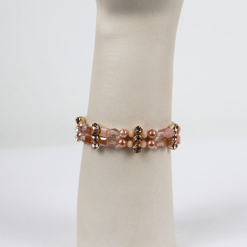 Bracelete Champagne e Rosê