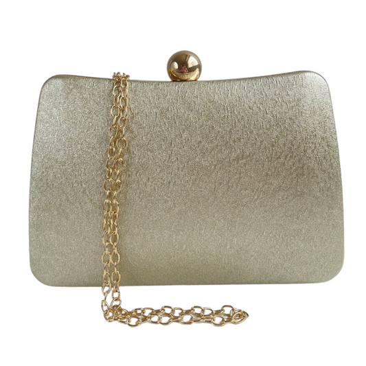 Bolsa de Festa Clutch Brilho Dourada