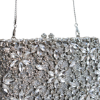 Bolsa Festa Clutch Pedraria Strass Prata
