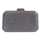 Bolsa de Festa Clutch Brilho Prata Grafite