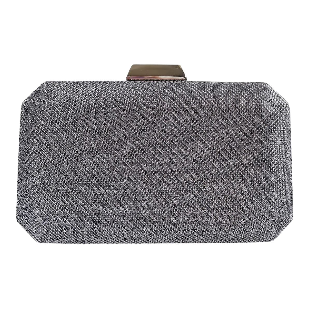 Bolsa de Festa Clutch Brilho Prata Grafite
