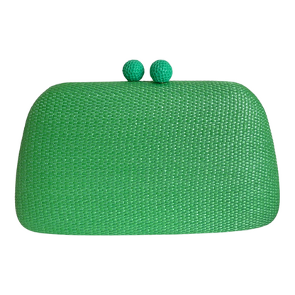 Bolsa de Festa Clutch Palha Verde Grama