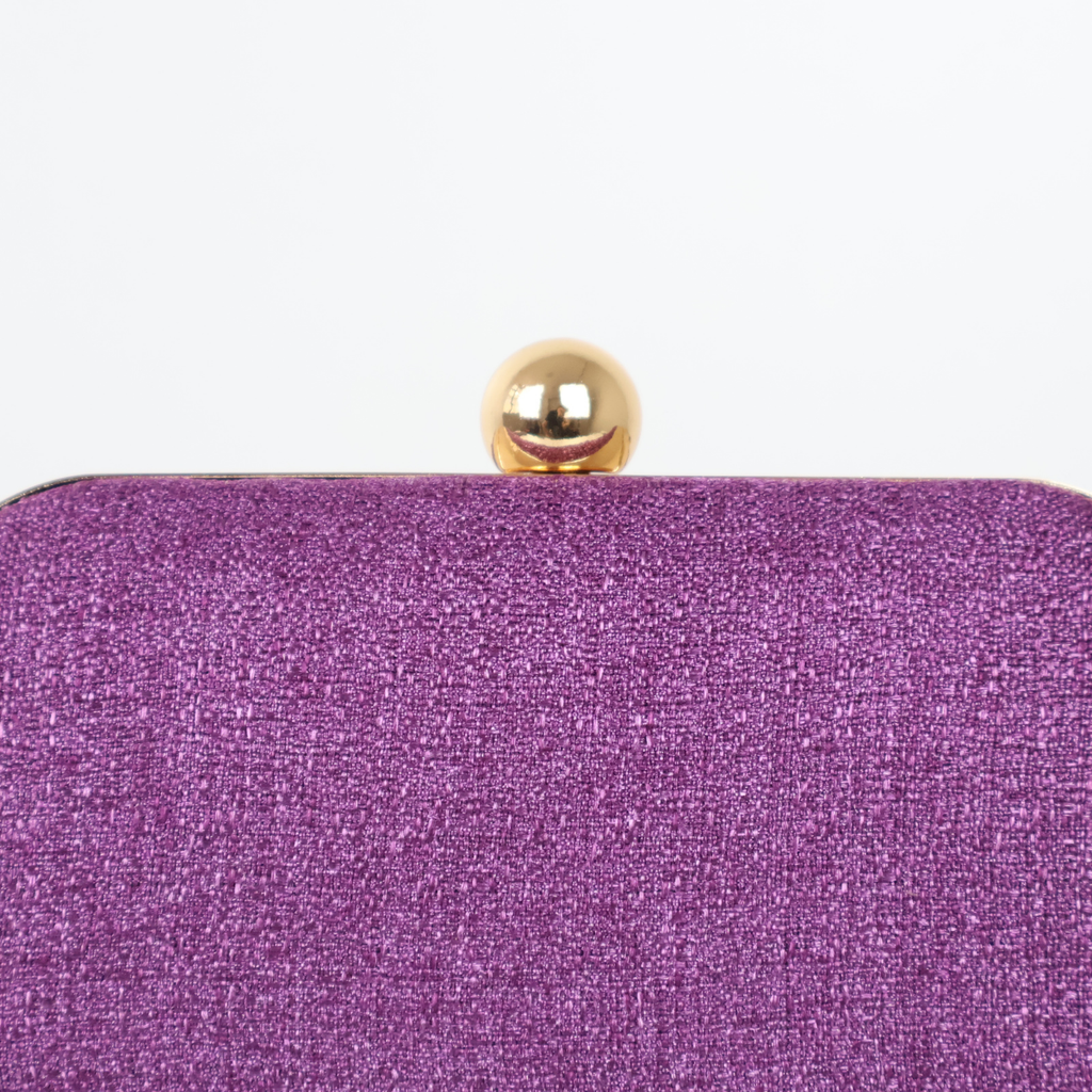 Bolsa de Festa Clutch Tecido Roxa