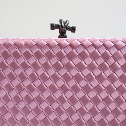 Bolsa Clutch Festa Tressê Cetim Inspired Média Rosa Bebê