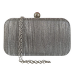 Bolsa Festa Clutch Tecido Brilho Prata Grafite - ReUse