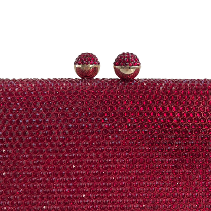 Bolsa Festa Clutch Pedraria Strass Marsala